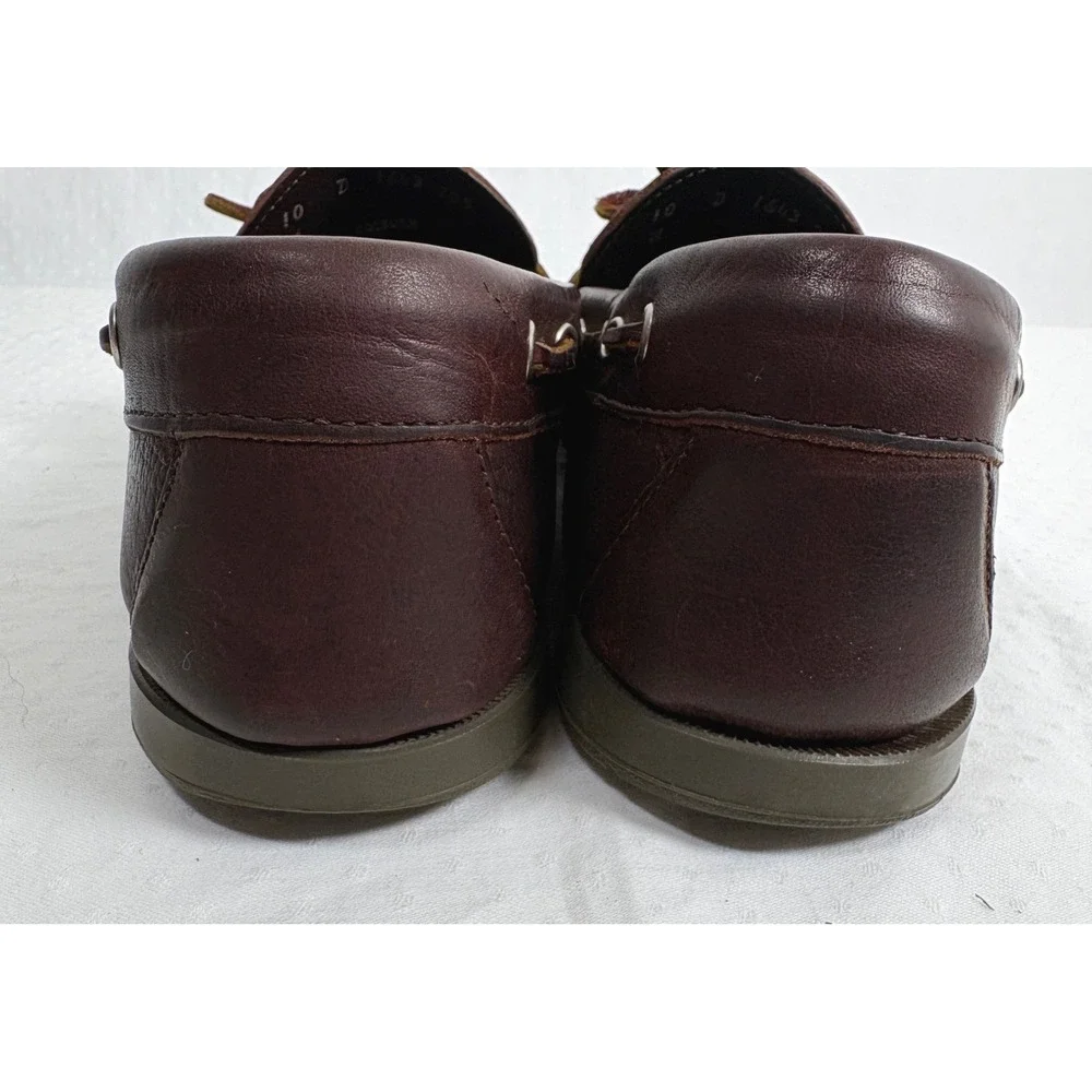 G.H. Bass Colburn Brown Leather Moccasins Boat Shoes Mens 10 D Loafers Preppy